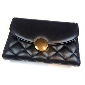 Black Wallet Women's Zipper Closure  RFID Blocking Travel Wallet Coin Purse NWT